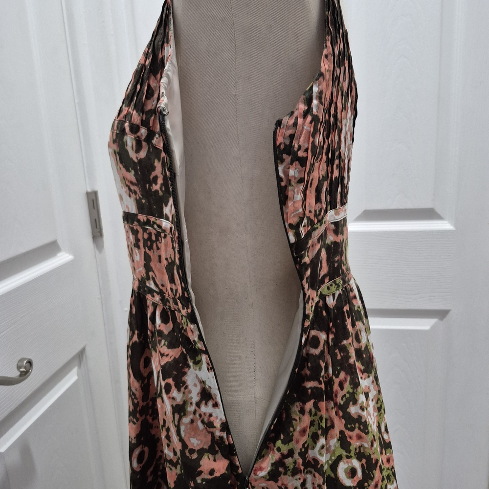 Calvin Klein Multi Color Floral Dress Side Zipper Pockets Fully Lined Size 8 - Picture 6 of 12